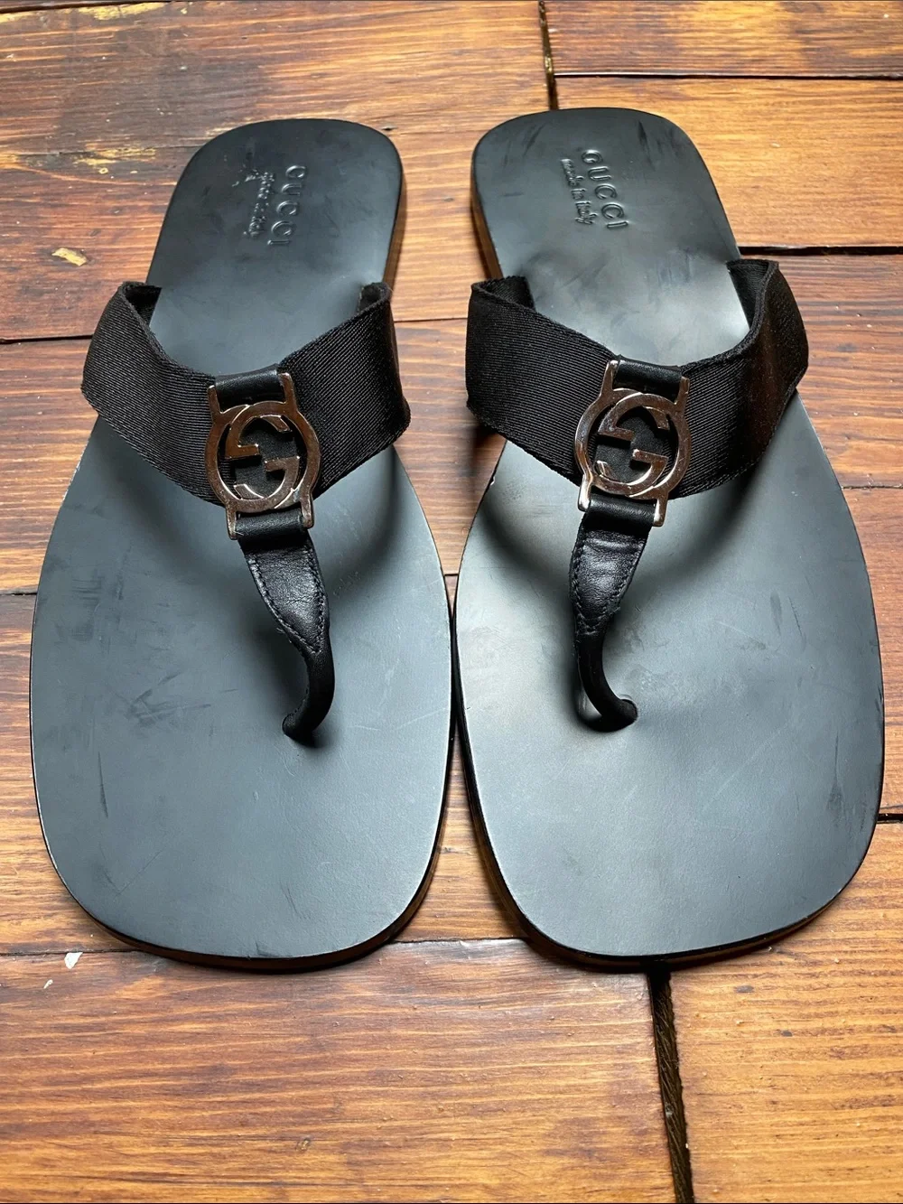 Gucci Black Men’s Logo Sandals